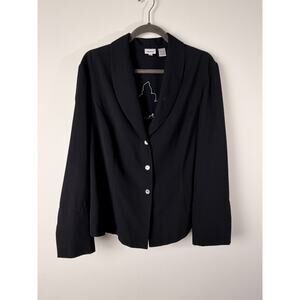 Together Black Blazer 2X White Lace Floral Back Office Siren Jacket Work Stylish